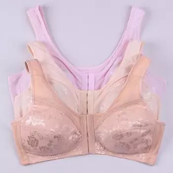 Нижнее белье из чистого хлопка с пуговицами спереди, спортивное нижнее белье с глянцевым принтом, без стального кольца, легкое и дышащее, для мам 36/80 розовый