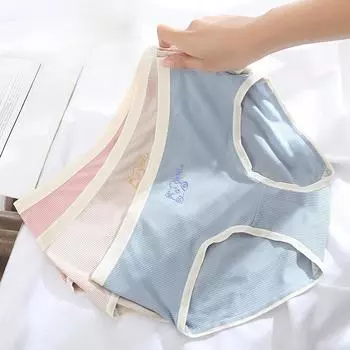 Нижнее белье из чистого хлопка средней талии дышащие однотонные высокоэластичные женские треугольные трусики M коричневый