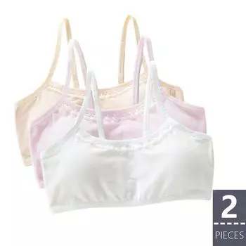 Нижнее белье из чистого хлопка, студентки, кружевной бюстгальтер на бретельках для девочек, для школьников младших классов, дышащий топ без швов One Size