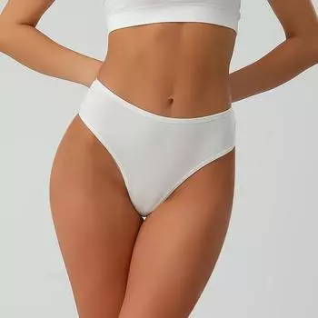 Нижнее белье из хлопка большого размера, невидимые трусы с высокой талией для девочек, дышащие трусы с высоким разрезом S
