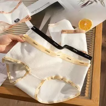 Нижнее белье из хлопка для младенцев класса А, женские трусики из чистого хлопка, антибактериальные, дышащие, простые, без следов, однотонные, со средней талией, треугольные, с вырезом M чёрный