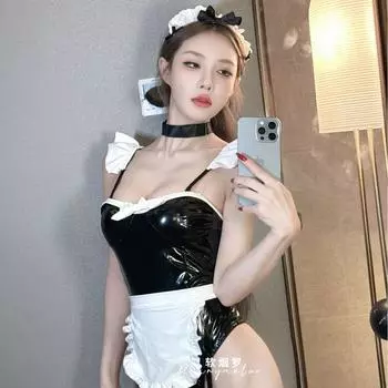 Нижнее белье из лакированной кожи 2d горничная косплей сексуальная горничная униформа из искусственной кожи One size