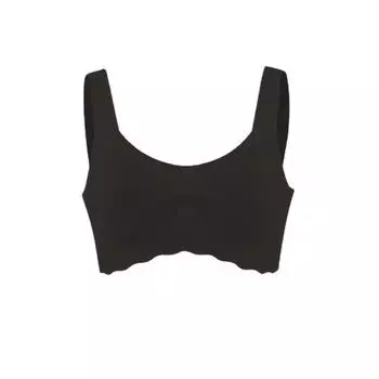 Нижнее белье из латекса с желеобразной верхней поддержкой, широкие бретели, регулируемая пряжка и бесшовный бюстгальтер сзади. M чёрный