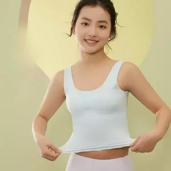 Нижнее белье из ледяного шелка без следов, тонкая майка без стальных колец, летняя удобная майка для девочек, период развития, нижнее белье, бюстгальтер M розовый