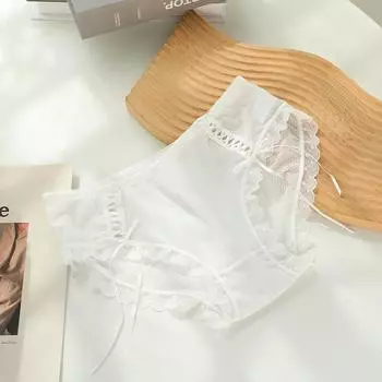 Нижнее белье из ледяного шелка, женские быстросохнущие дышащие мягкие сексуальные прозрачные сексуальные брюки с перекрестной лентой, трусы one size белый