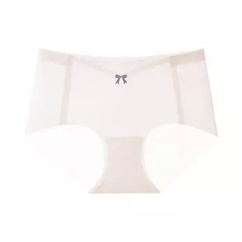 Нижнее белье из ледяного шелка, женские, бесследные, из чистого хлопка, антибактериальные, сексуальные, большие шорты со средней талией для девочек, летние тонкие L чёрный