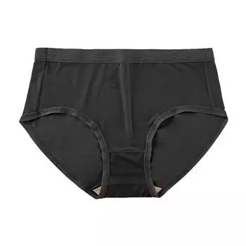 Нижнее белье из ледяного шелка Женское ультратонкое шелковое гладкое нижнее белье без следов телесного цвета Быстросохнущее дышащее нижнее белье Антибактериальное нижнее белье со средней талией M чёрный