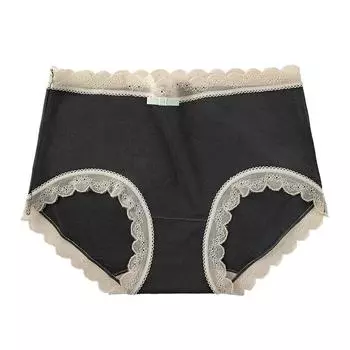 Нижнее белье из модала Дышащее модное модное и удобное нижнее белье Высокоэластичное нижнее белье со средней посадкой контрастного цвета Антибактериальное нижнее белье M чёрный