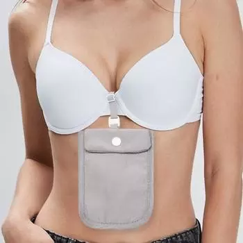 Нижнее белье Кошелек для монет Противоугонная невидимая сумка для ключей Водонепроницаемая защита от пота Ультратонкая застежка на пуговицы Легкая подвесная сумка для хранения денег для банковских карт серый