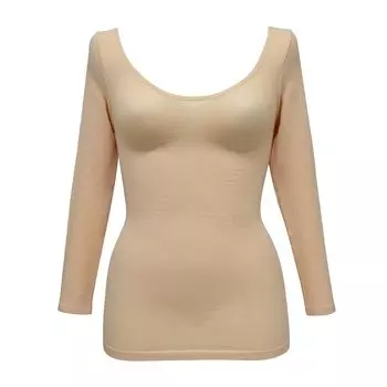 Нижнее белье, которое сделает вас стройнее POWERSHAPE Красивая поддержка осанки Длинный рукав Магия талии POWERSHAPE нежно-бежевого цвета LL [LECIEN] (магия