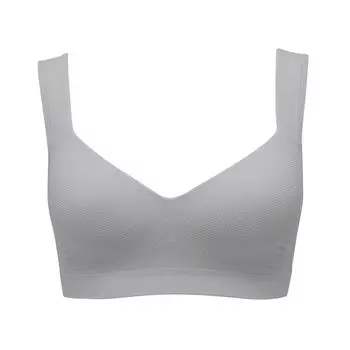 Нижнее белье, которое заставляет вас выглядеть Power Shape Полуформованный трикотажный ежедневный бюстгальтер светло-серый [Lucien] Корректирующее белье, более тонкое, Верх, Подкладка, Верх, Женский, светло-серый
