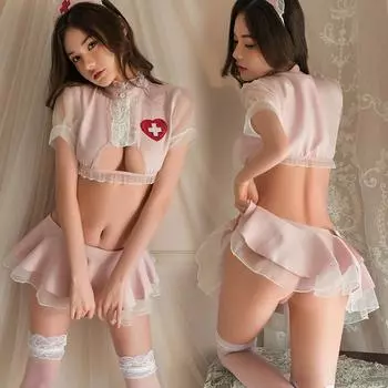 Нижнее белье медсестра соблазнение сексуальный косплей собрать женский горячий кровать униформа комплект average size