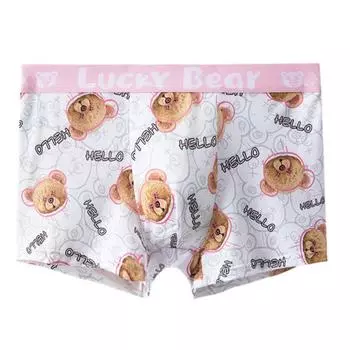 Нижнее белье мужские модные короткие классные сексуальные трусики мужские шорты-боксеры с принтом медведя мужские хип-хоп трусы размер L-3XL L хаки/розовый