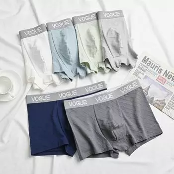 Нижнее белье Мужские свободные боксеры Удобные и дышащие модные хлопковые брюки-боксеры M синий