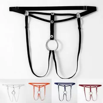 Нижнее белье Мужские трусы O Ring Hole Открытые брюки-футляры