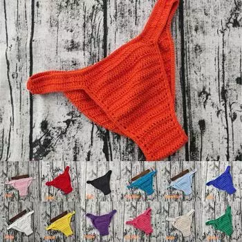 Нижнее белье Мужское Женское Трусы Стринги Ручная Вязка Кружевное Белье