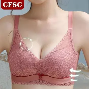 Нижнее белье Нестальное кольцо Собранное в сборе Непровисающий бюстгальтер для груди 32/70AB розовый