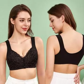 Нижнее белье с большой чашкой и пряжкой спереди, женское, без стальных колец, кружевное, большого размера, простое и удобное, дышащее, с отверстиями 36/80