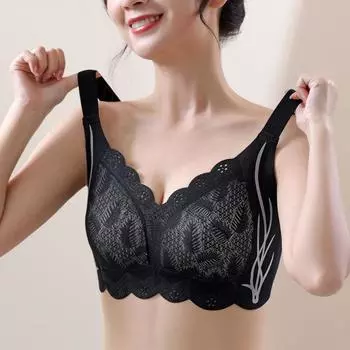Нижнее белье с двойной регулировкой груди, предотвращающее провисание, собирает женское тонкое покрытие бюстгальтера с полной чашкой 75C