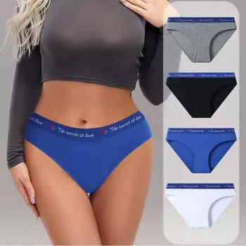 Нижнее белье с низкой талией, английское контрастное нижнее белье, приподнимающее бедра, спортивное нижнее белье, удобное, дышащее, модное, треугольные трусики XS чёрный