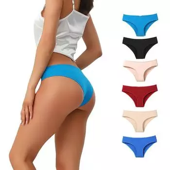 Нижнее белье с низкой талией из чистого хлопка, женское, из чесаного хлопка, однотонное, удобное, свободное, невидимое, облегающее S