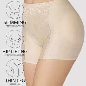 Нижнее белье с подтяжкой ягодиц, женское корректирующее бедро с плоским углом, пухлые трусики на бедрах, корректирующее фигуру M чёрный