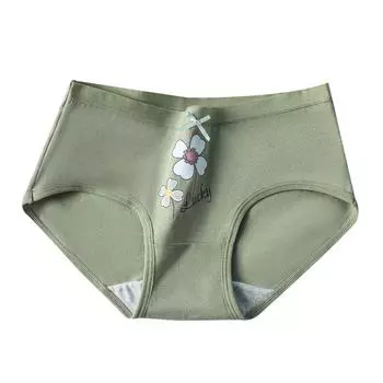 Нижнее белье с принтом, хлопковые дышащие треугольные брюки, бесшовное и модное женское нижнее белье M