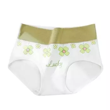 Нижнее белье с принтом, женские хлопковые треугольные брюки, бесшовное нижнее белье с высокой талией для девочек M