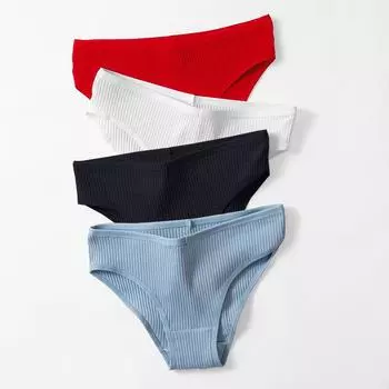 Нижнее белье с треугольными чашечками для девочек, удобное, дышащее, сексуальное, из чистого хлопка, нижнее белье, трусики M средний синий