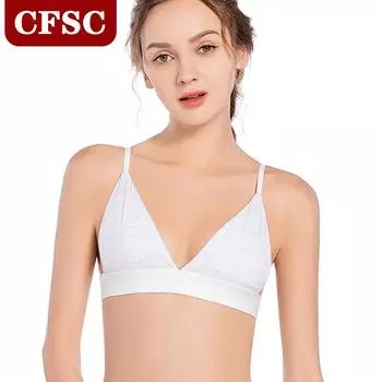 Нижнее белье с треугольными чашками в европейском и американском стиле, тонкие бретели, нижнее белье без стального кольца, двубортный удобный бюстгальтер S серый