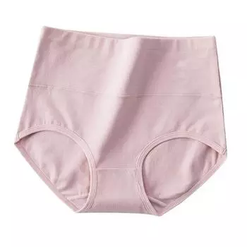 Нижнее белье с высокой талией для женщин из чистого хлопка, бесшовное нижнее белье с принтом большого размера и женское треугольное белье с подъемом бедер M