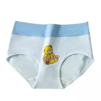 Нижнее белье с высокой талией и принтом, хлопковые женские треугольные брюки, бесшовное модное нижнее белье M