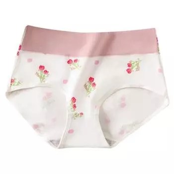 Нижнее белье с высокой талией и принтом, японские хлопковые женские узкие треугольные брюки без знаков, милое нижнее белье M
