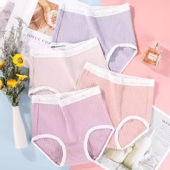 Нижнее белье с высокой талией, женские трусики, трусы больших размеров, женские дышащие трусы