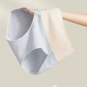 Нижнее белье с высокой талией, женские трусики без следов, удобные дышащие однотонные трусы для девочек, большой размер M светло-фиолетовый