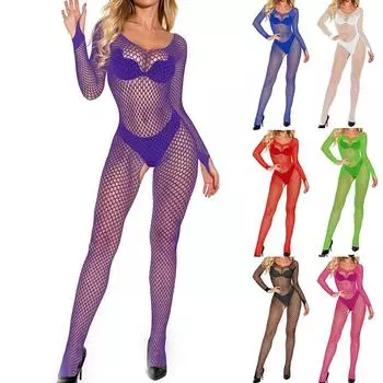 Нижнее белье Сетчатое боди Женский чулок для тела Облегающее боди Сетка