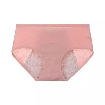 Нижнее белье средней талии из чистого хлопка, трусы с защитой от протеканий, женские треугольные трусики с промежностью M чёрный