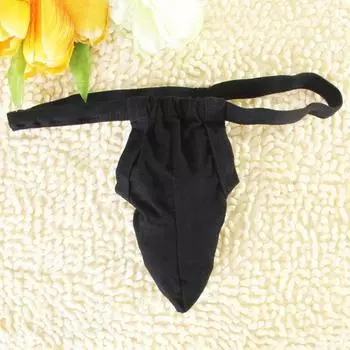 Нижнее белье стринги с открытой спиной для мужчин - черный