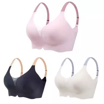 Нижнее белье тонкий женский бюстгальтер против провисания груди регулирующий большой размер без стального кольца усадочный бюстгальтер 75B розовый