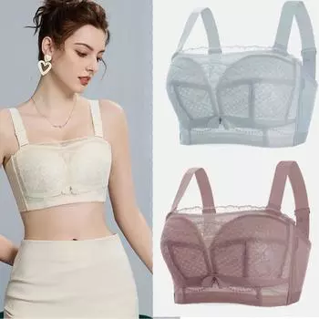 Нижнее белье тонкое женское, нескользящее, присборенное, закрывающее грудь, непровисающий верх без рукавов, бюстгальтер с полной чашкой. 34/75B чёрный