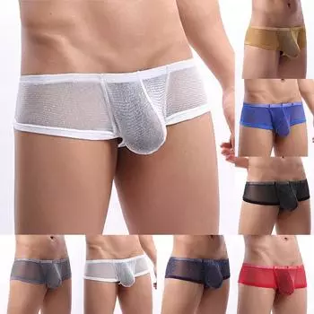 Нижнее белье, трусики, мужская прозрачная сумка с низкой талией XXL