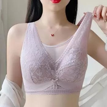 Нижнее белье Ультратонкий женский бюстгальтер без оправы, собранный, антипровисающий, закрытый бюстгальтер с полной чашкой 36/80C