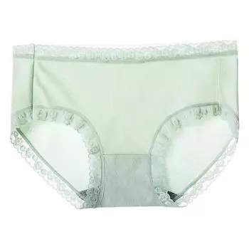 Нижнее белье в корейском стиле, простые треугольные брюки, кружевное нижнее белье, женское нижнее белье, дышащее нижнее белье со средней талией M