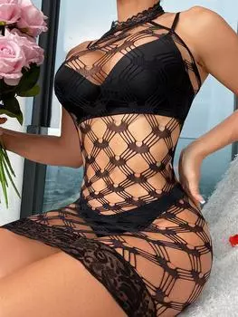 Нижнее белье в сеточку, сексуальное женское облегающее платье, сетчатое, ажурное, женские эротические юбки с открытой спиной, короткие юбки, костюмы XS