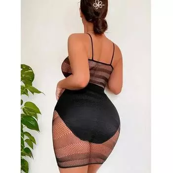 Нижнее белье в сеточку Женское сексуальное сетчатое прозрачное соблазнительное нижнее белье Костюмы для ночного клуба Женская эротическая мини-юбка XS