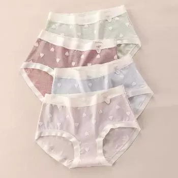 Нижнее белье женские хлопковые 7А антибактериальные бесшовные трусы с промежностью дышащие антибактериальные трусы M