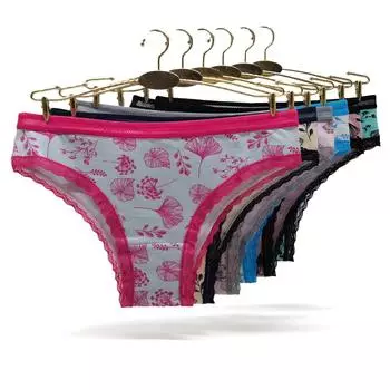 Нижнее белье, женские хлопковые сексуальные трусики, трусы на каждый день с милым принтом и бантом, женские трусики, нижнее белье, 6 шт. M