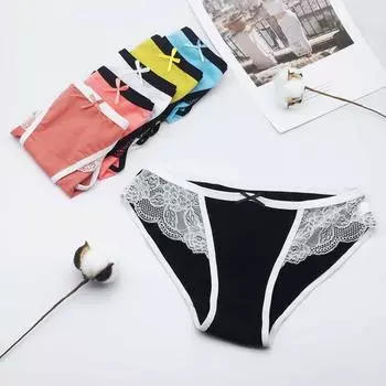 Нижнее белье, женские хлопковые сексуальные кружевные трусики с низкой талией, трусы для девочек, женские трусики, нижнее белье для женщин, 6 шт./лот