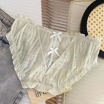 Нижнее белье, женские нежные кружевные трусы для девочек, милые сексуальные сетчатые прозрачные дышащие трусики One Size