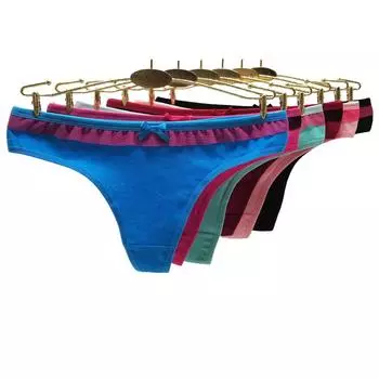 Нижнее белье, женские сексуальные стринги, трусики с низкой посадкой, женские хлопковые стринги, трусы для женщин, 6 шт./лот M